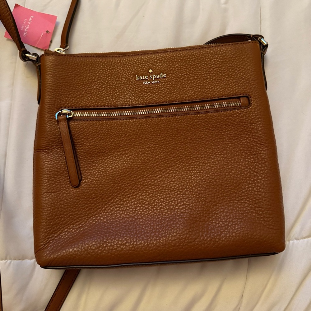 Kate Spade Jackson Top Zip Crossbody Bag Brown Leather WKRU5941 – NWT